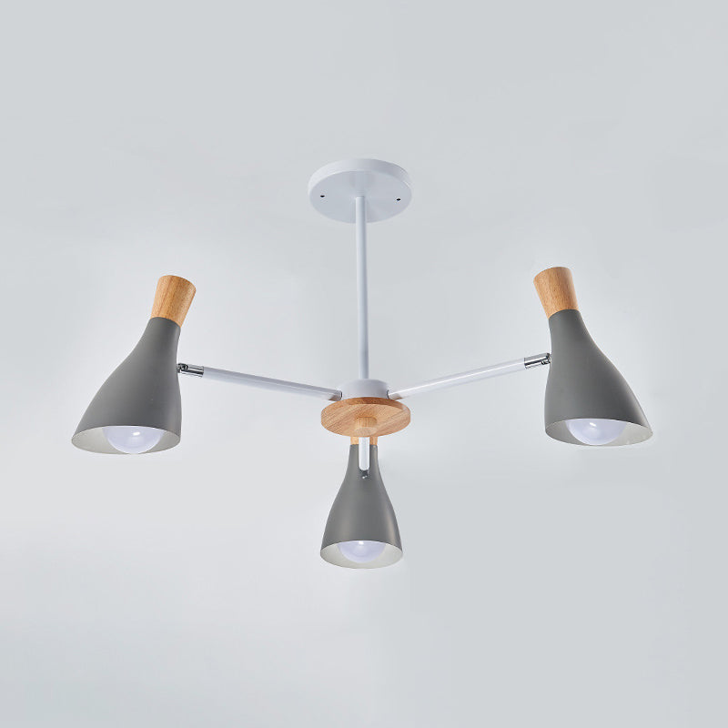 Multi Light Cone Hangende kroonluchter Moderne Macaron Style Metal Hanging Lamp voor restaurant