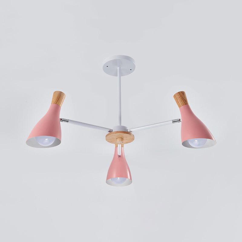 Multi Light Cone Hangende kroonluchter Moderne Macaron Style Metal Hanging Lamp voor restaurant