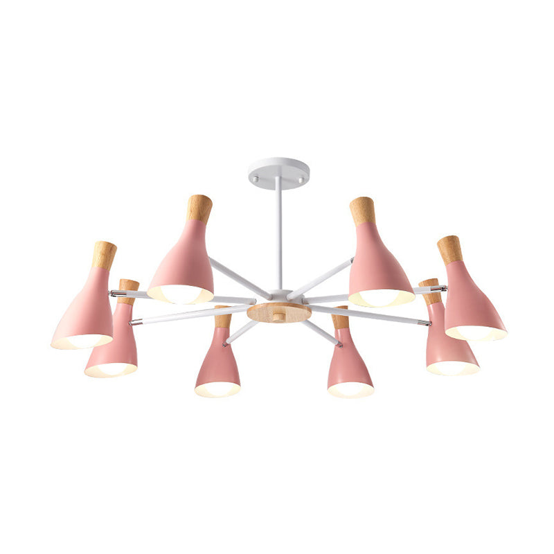 Multi Light Cone Hangende kroonluchter Moderne Macaron Style Metal Hanging Lamp voor restaurant