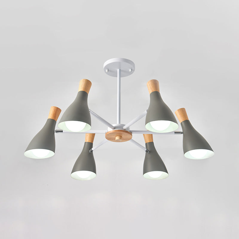 Multi Light Cone Hangende kroonluchter Moderne Macaron Style Metal Hanging Lamp voor restaurant