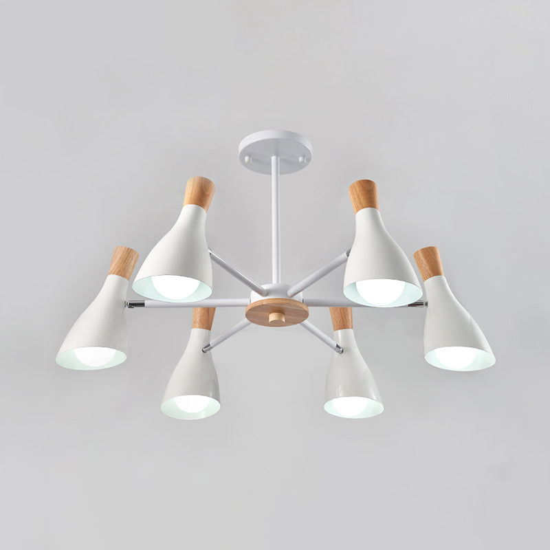 Multi Light Cone Hangende kroonluchter Moderne Macaron Style Metal Hanging Lamp voor restaurant