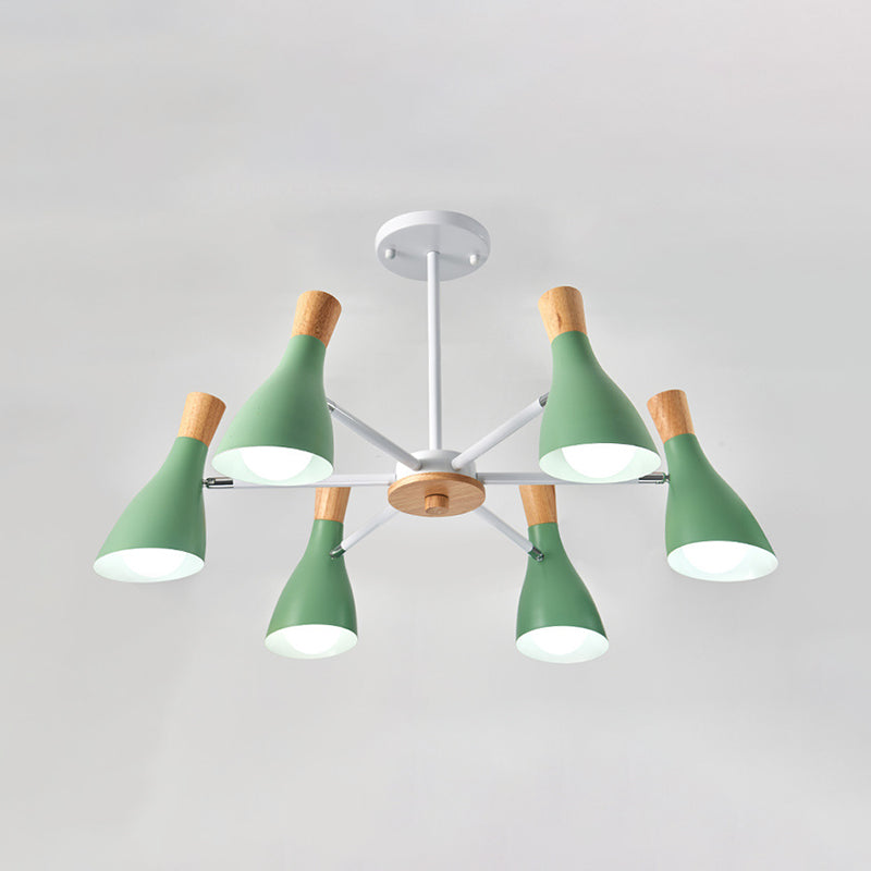 Multi Light Cone Hangende kroonluchter Moderne Macaron Style Metal Hanging Lamp voor restaurant