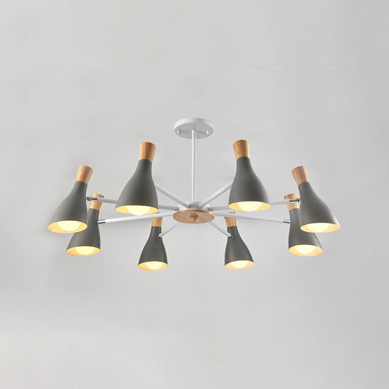 Multi Light Cone Hangende kroonluchter Moderne Macaron Style Metal Hanging Lamp voor restaurant
