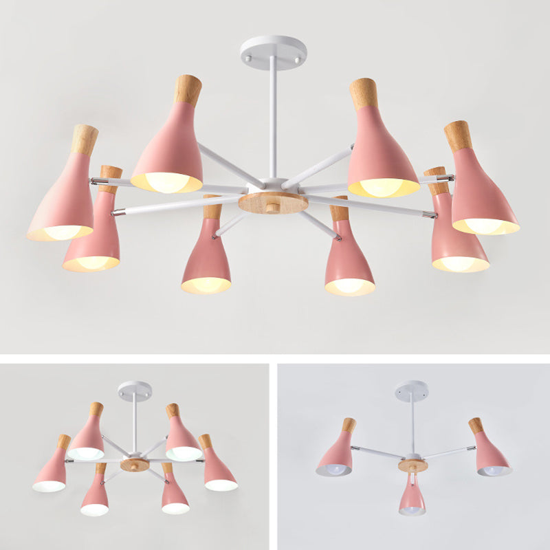 Multi Light Cone Hangende kroonluchter Moderne Macaron Style Metal Hanging Lamp voor restaurant