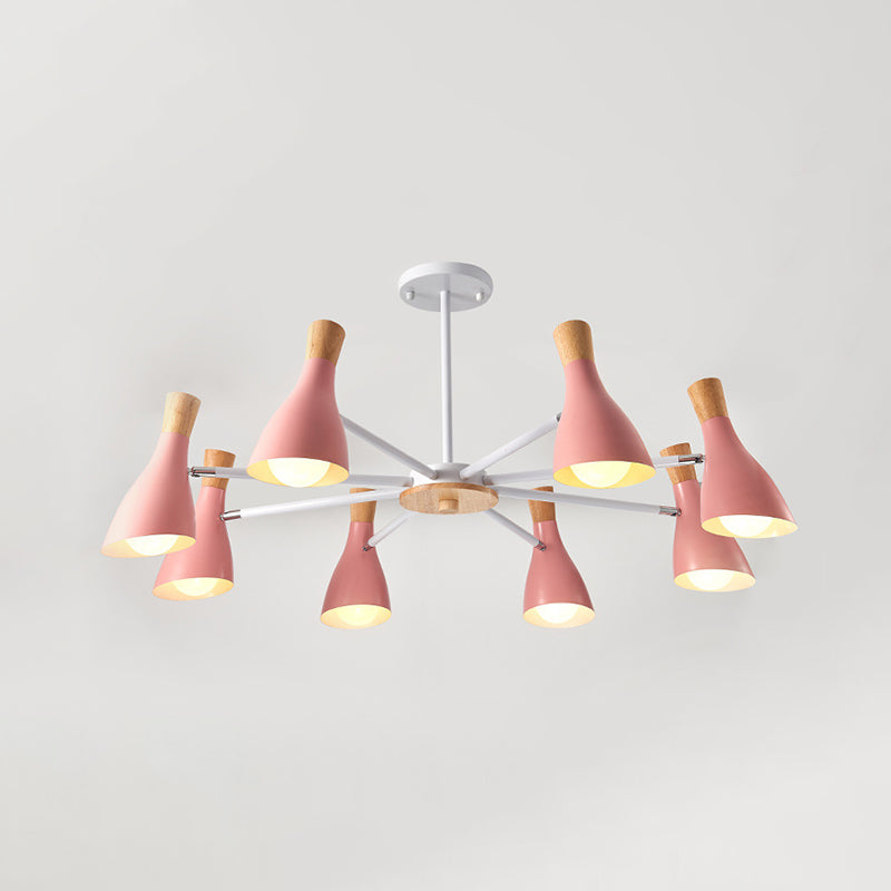 Multi Light Cone Hangende kroonluchter Moderne Macaron Style Metal Hanging Lamp voor restaurant