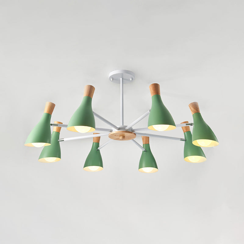 Multi Light Cone Hangende kroonluchter Moderne Macaron Style Metal Hanging Lamp voor restaurant