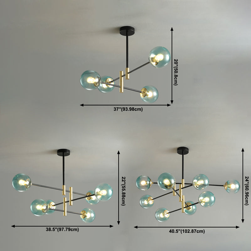 Lustres sphériques contemporains Lumières de lustre en verre