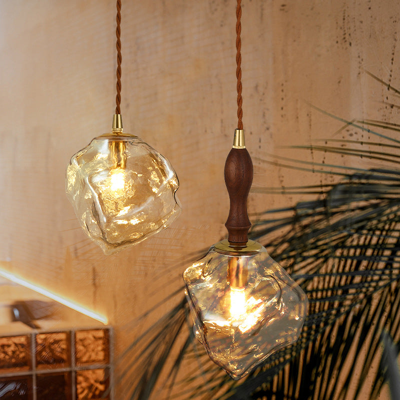 Glass Shade Hanging Light Modern Household Pendent Lighting Fixture for Dining Room