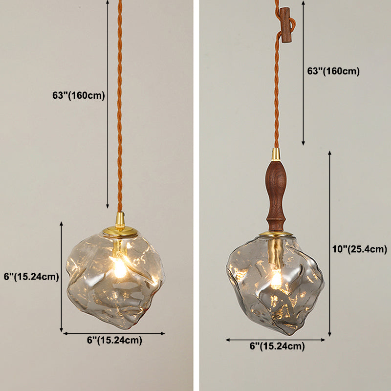 Glass Shade Hanging Light Modern Household Pendent Lighting Fixture for Dining Room