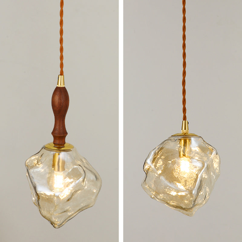 Glass Shade Hanging Light Modern Household Pendent Lighting Fixture for Dining Room