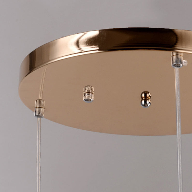 3-Light Dining Room Hanging Light Minimalist Pendant Lighting with Dome Crystal Shade