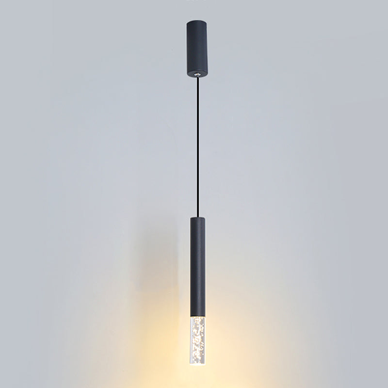 Forme de cylindre Metal Pendant Light Modern Style 1 Lumière Lumière Lumière en or