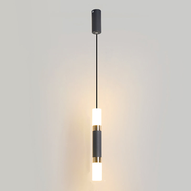 Forme de cylindre Metal Pendant Light Modern Style 1 Lumière Lumière Lumière en or