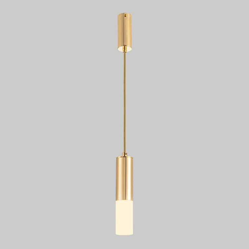 Forme de cylindre Metal Pendant Light Modern Style 1 Lumière Lumière Lumière en or
