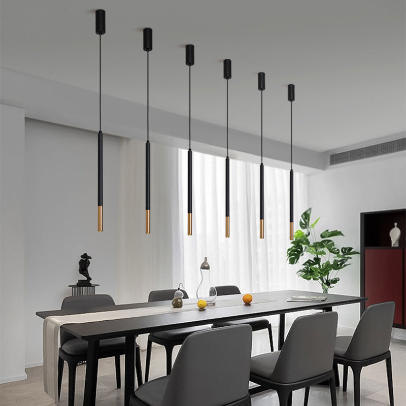 Cylinder Shape Metal Hanging Ceiling Light Modern Style 1 Light Pendant Light