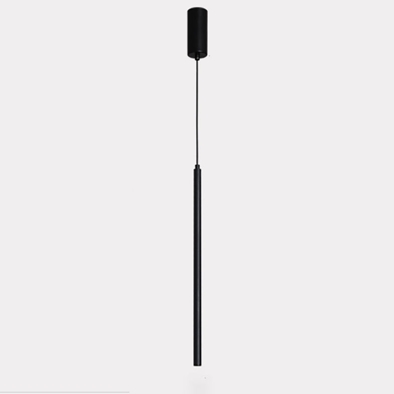 Cylinder Shape Metal Hanging Ceiling Light Modern Style 1 Light Pendant Light