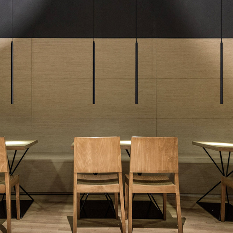 Cylinder Shape Metal Hanging Ceiling Light Modern Style 1 Light Pendant Light