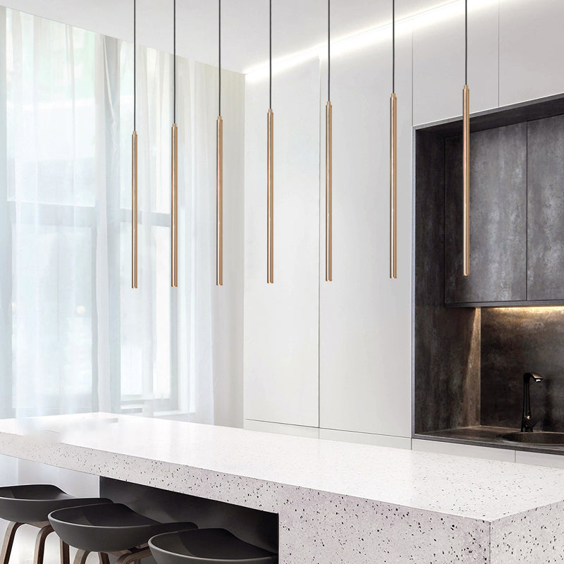 Cylinder Shape Metal Hanging Ceiling Light Modern Style 1 Light Pendant Light