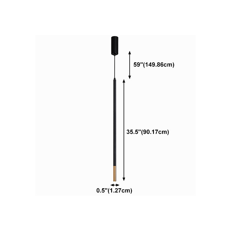 Cylinder Shape Metal Hanging Ceiling Light Modern Style 1 Light Pendant Light