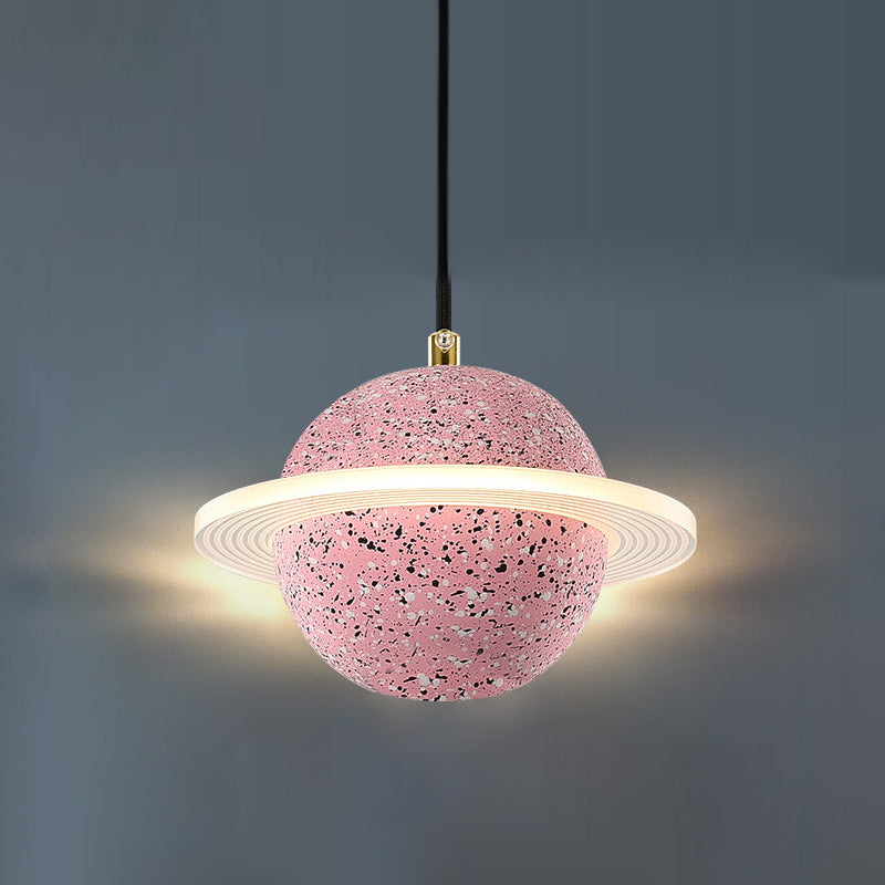 Modern Style Spherical Shape Hanging Light Stone Hanging Lamp for Bedroom