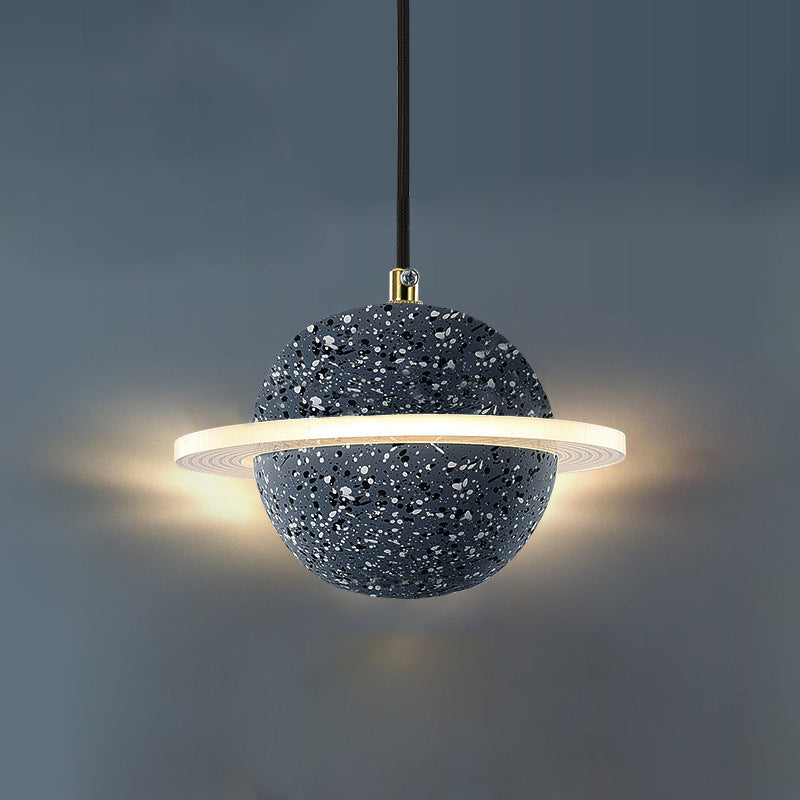 Modern Style Spherical Shape Hanging Light Stone Hanging Lamp for Bedroom