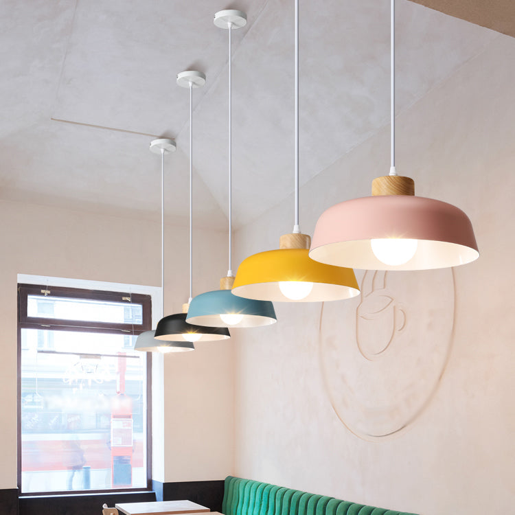 Bowl Shape Hanging Lighting Modern Style Metal 1 Light Hanging Lamp for Bedroom