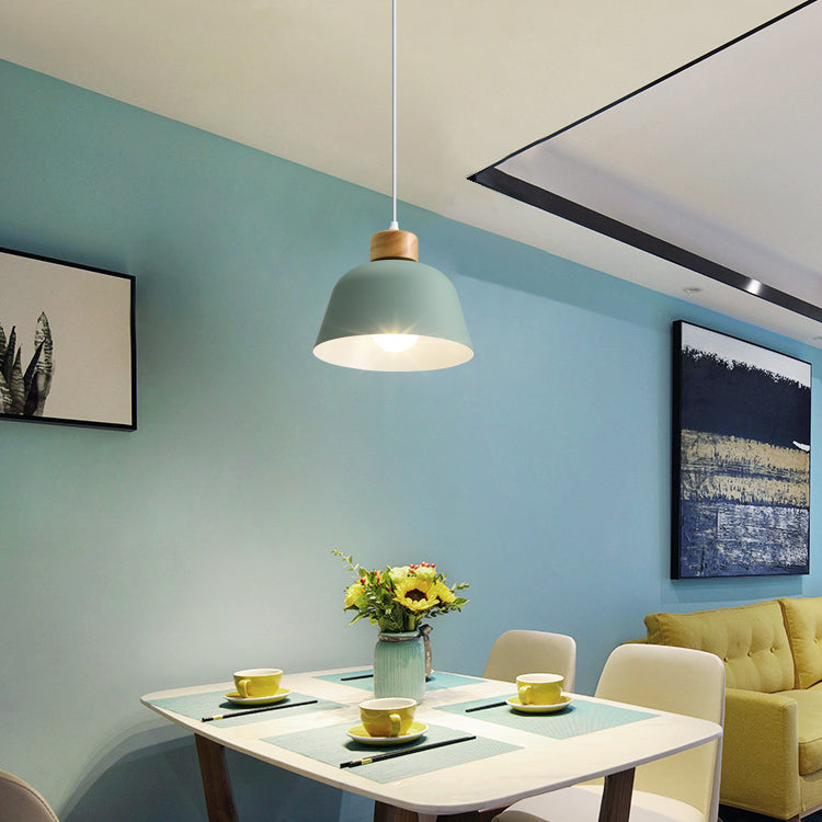 Bowl Shape Hanging Lighting Modern Style Metal 1 Light Hanging Lamp for Bedroom