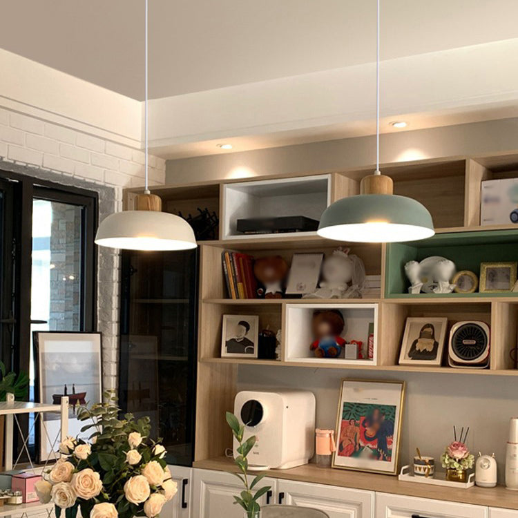 Bowl Shape Hanging Lighting Modern Style Metal 1 Light Hanging Lamp for Bedroom