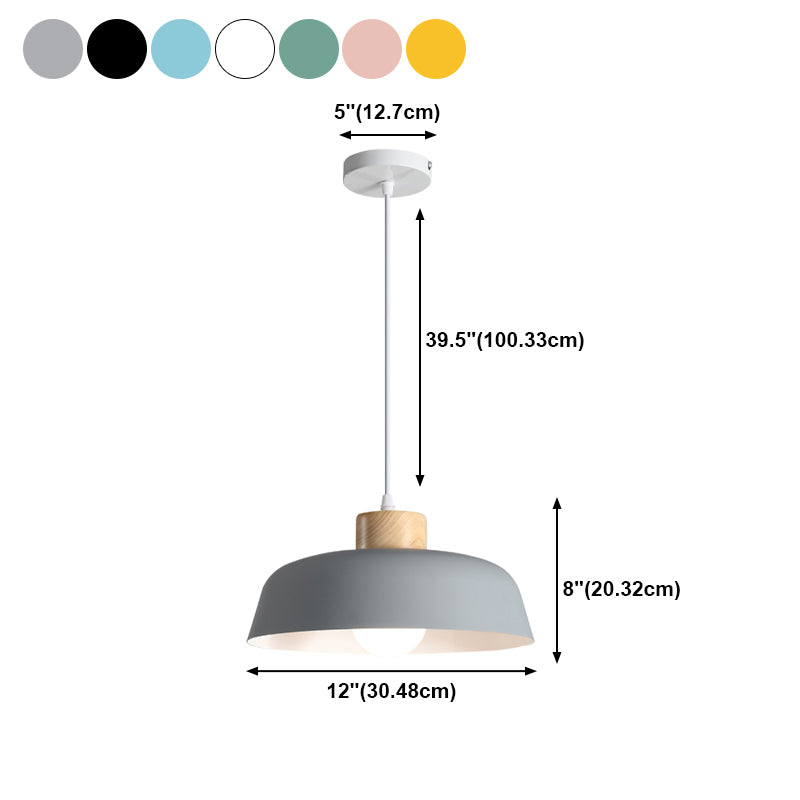 Bowl Shape Hanging Lighting Modern Style Metal 1 Light Hanging Lamp for Bedroom