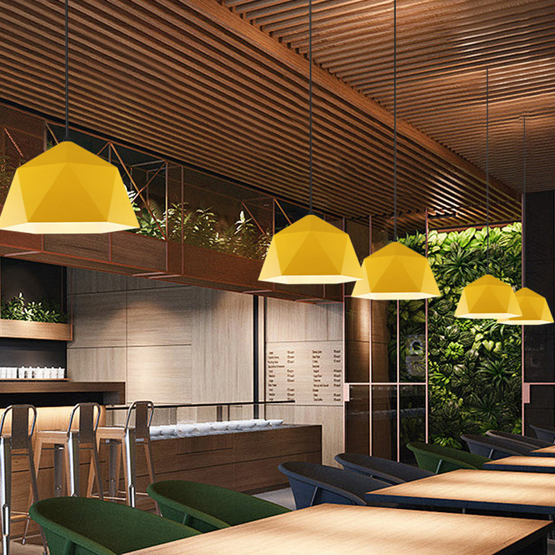 Macaron Style 1 Suspension de tête Lumière en aluminium Rhombus Pendante Pendante pour salle à manger
