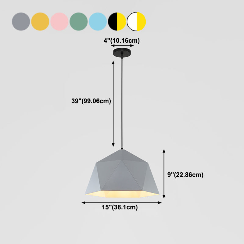 Macaron Style 1 Suspension de tête Lumière en aluminium Rhombus Pendante Pendante pour salle à manger