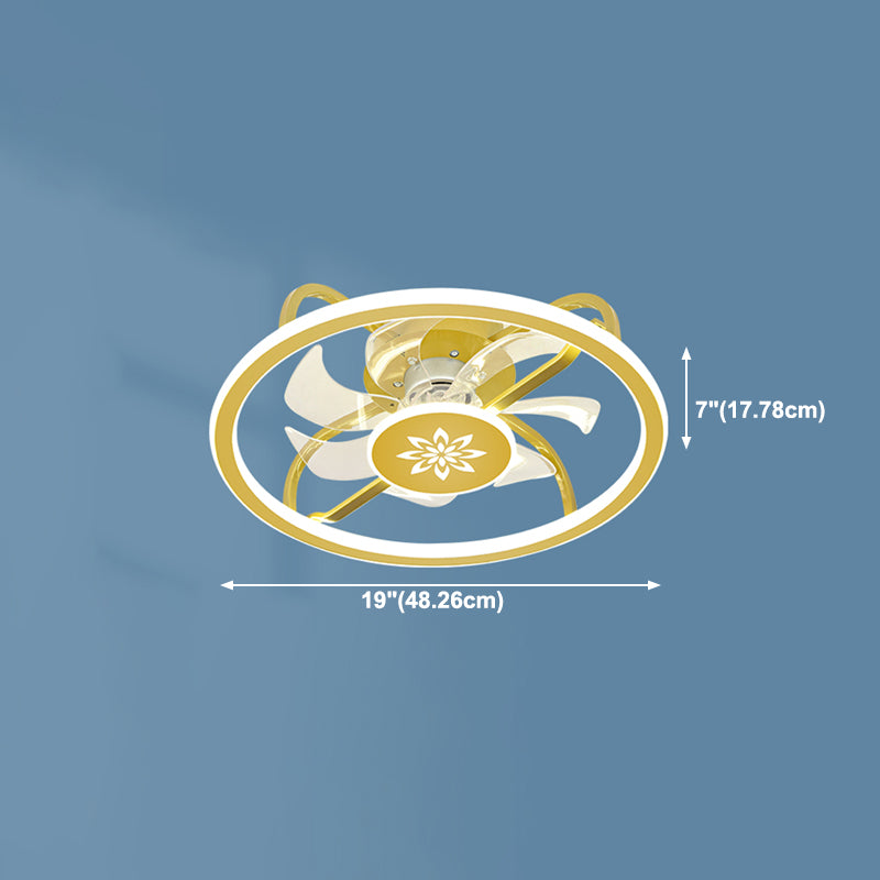 Kinderstil Geometrie Deckenventilator Leuchten Metall 2-Licht-LED-Flush Leuchten in Gold