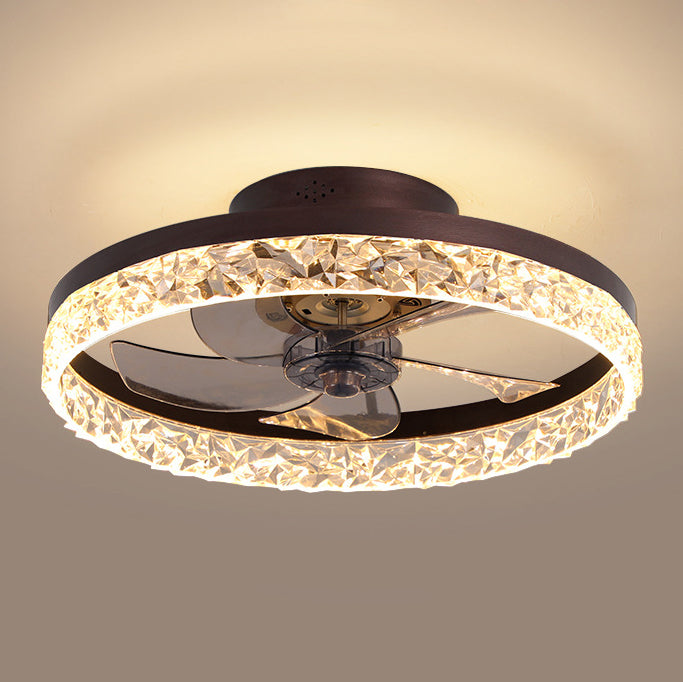 Ventola del soffitto del cerchio moderno Metal 1 Ventilato a soffitto a LED LEDE per camera da letto