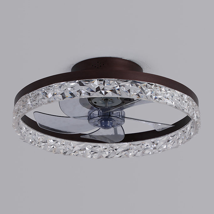 Ventola del soffitto del cerchio moderno Metal 1 Ventilato a soffitto a LED LEDE per camera da letto
