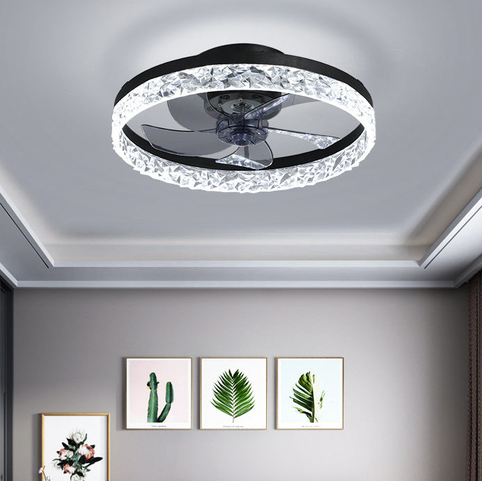 Ventola del soffitto del cerchio moderno Metal 1 Ventilato a soffitto a LED LEDE per camera da letto
