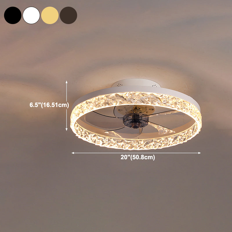 Ventola del soffitto del cerchio moderno Metal 1 Ventilato a soffitto a LED LEDE per camera da letto