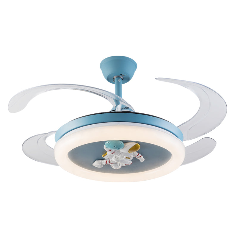 Metal Ceiling Fan Lighting Modern Style 1 Light Ceiling Fan Lamp for Children's Room