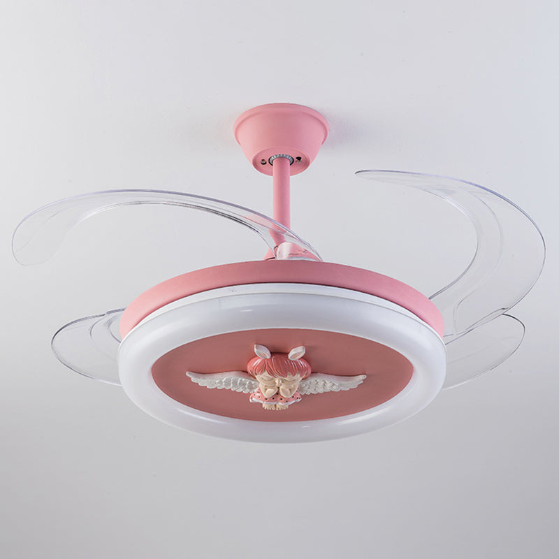 Metal Ceiling Fan Lighting Modern Style 1 Light Ceiling Fan Lamp for Children's Room