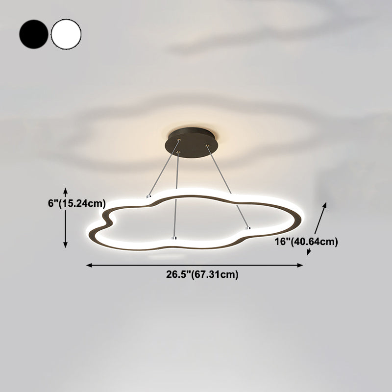 Nordischer Wolkenkronleuchter Metall Eins Licht LED Kronleuchter Anhänger für Wohnzimmer