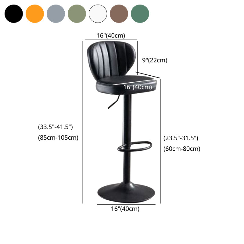 Industrial Design Armless Low Back Counter Stools for Home Leather Stools