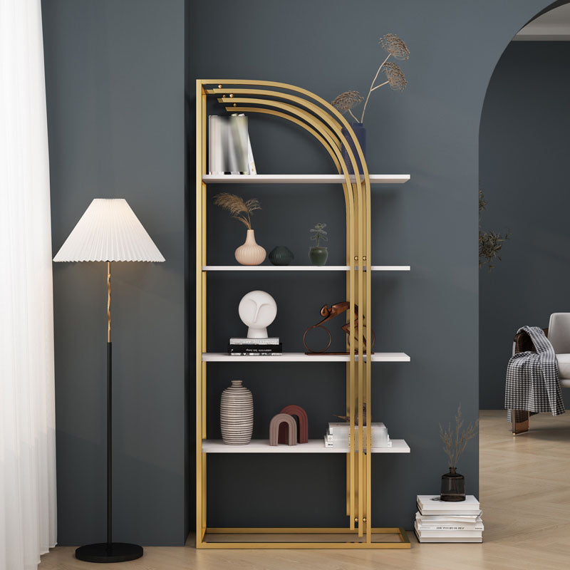 12"W Bookshelf Open Back Glam Style Bookcase for Study Room Home Office