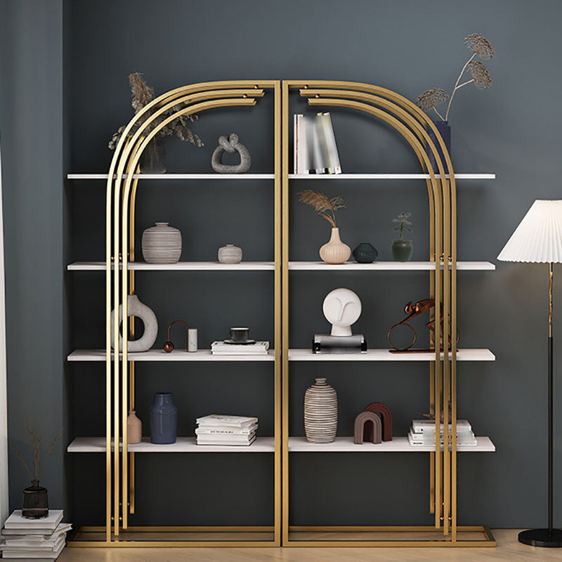 12"W Bookshelf Open Back Glam Style Bookcase for Study Room Home Office