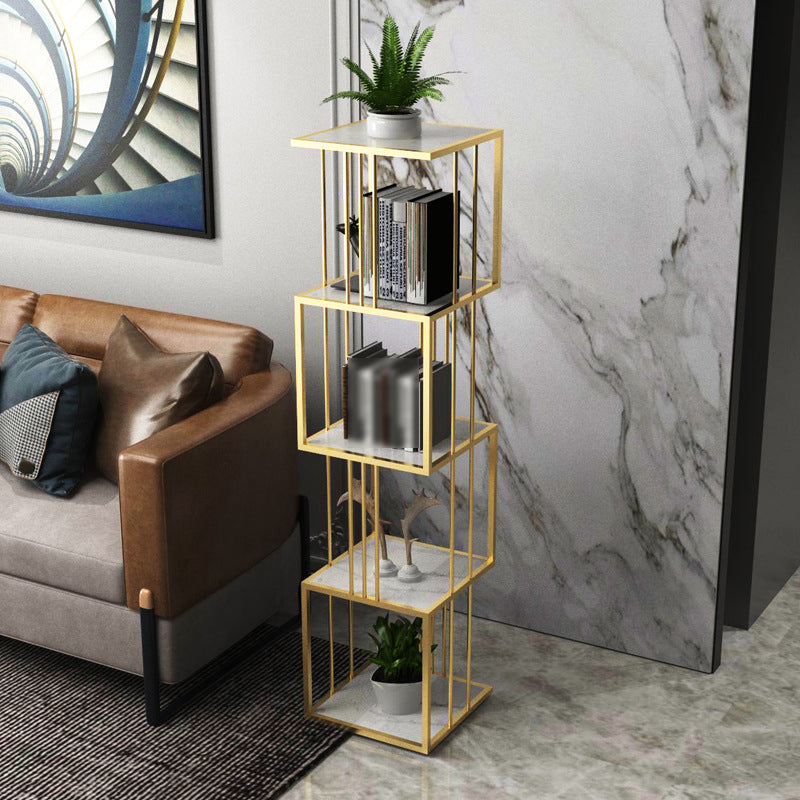 Glam Open Etagere Bookshelf di ferro verticale libreria per la casa