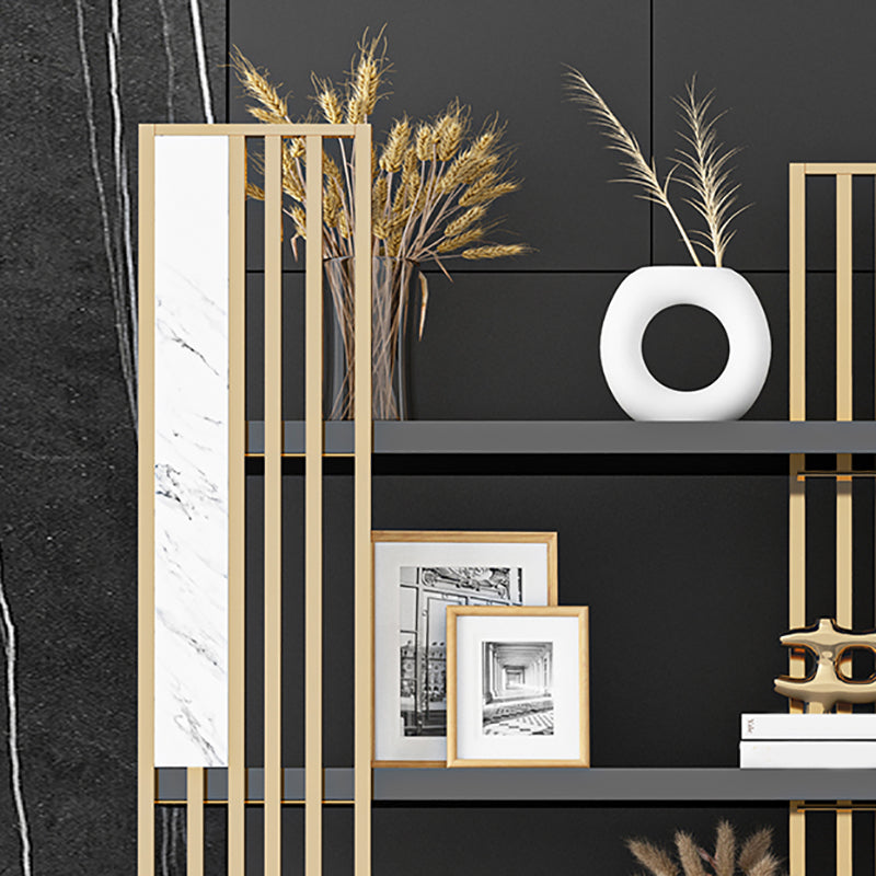 78.74"H Bookshelf Open Back Glam Style Bookcase for Study Room Home Office