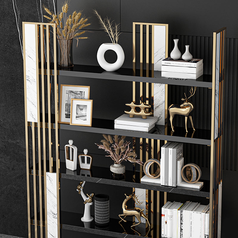 78.74"H Bookshelf Open Back Glam Style Bookcase for Study Room Home Office