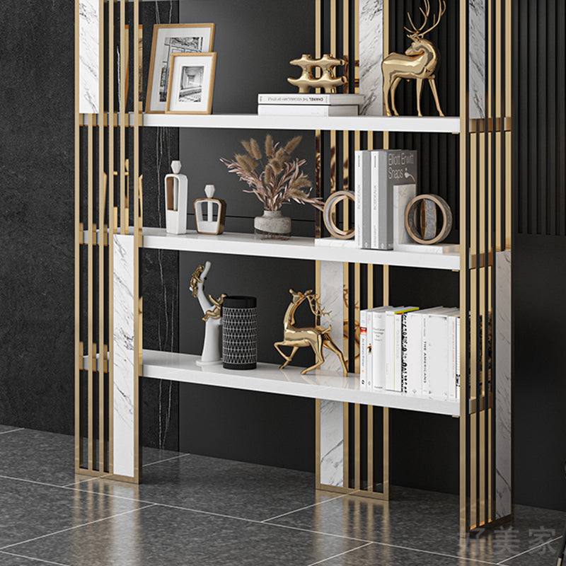 78.74"H Bookshelf Open Back Glam Style Bookcase for Study Room Home Office