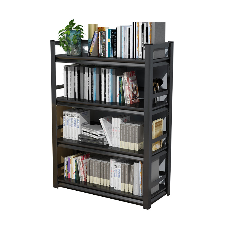 Metal Open Etagere Bookshelf Black Industrial Vertical Bookshelf for Home