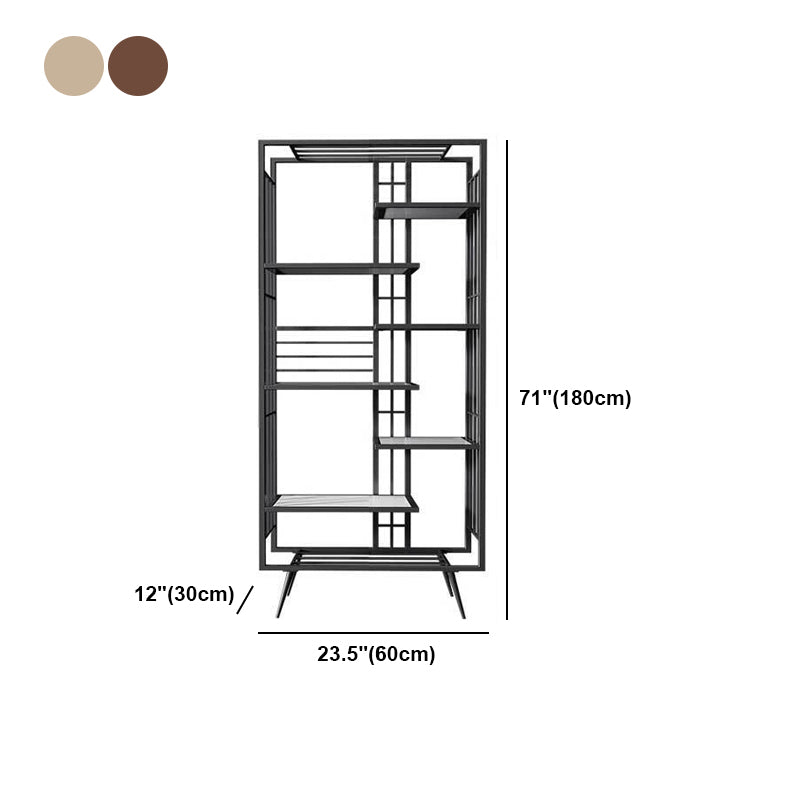 70.87"H Bookshelf Open Back Glam Style Bookcase for Home Office Study Room