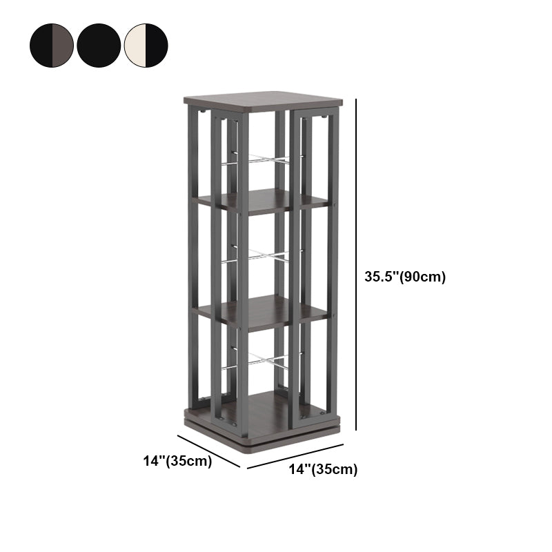 Libreria ad angolo industriale verticale aperto telaio in metallo mandato in legno scaffale in legno