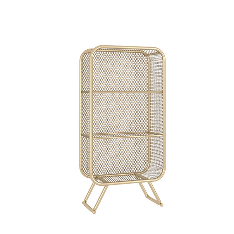 Closed Back Bookcase Glam Style Bookshelf for Home Office and Study Room